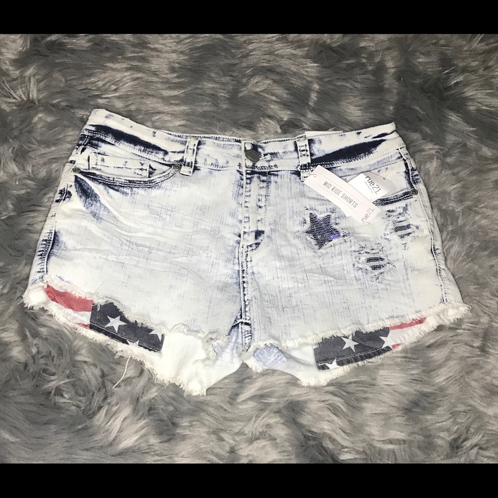 Acid wash shorts